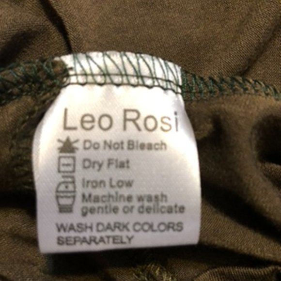 Leo Rosi Olive Green Cold Shoulder Top M NEW - Picture 9 of 10